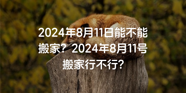 2024年8月11日能不能搬家？2024年8月11號搬家行不行？